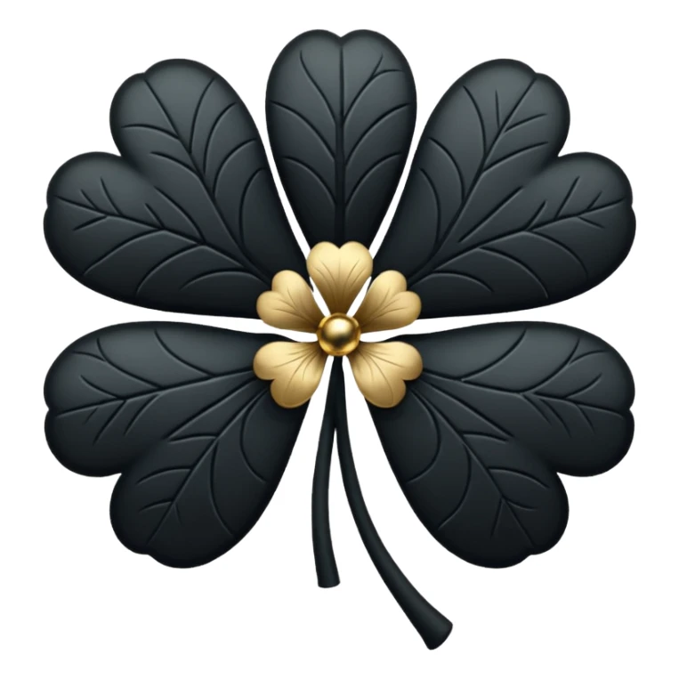 Trébol negro de cinco hojas sticker