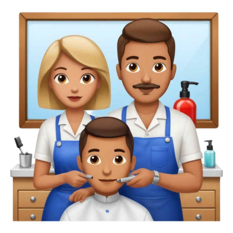 male woman barber sticker