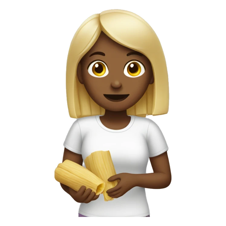 Girl eating tamales sticker