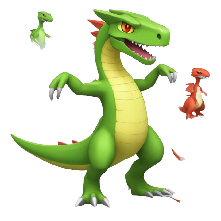  Cool Edgy Digimon-Fakemon-Guilmon-Grovyle-Flygon-Velociraptor-Dragon full body sticker
