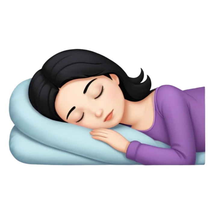 Girl with black hair & fair skin sleeping sticker