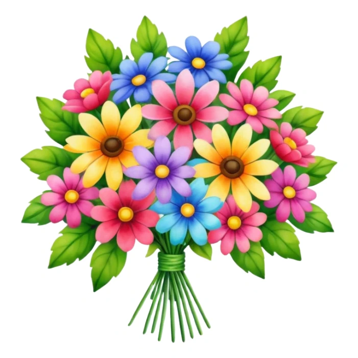 flower bouquet, watercolor art style sticker