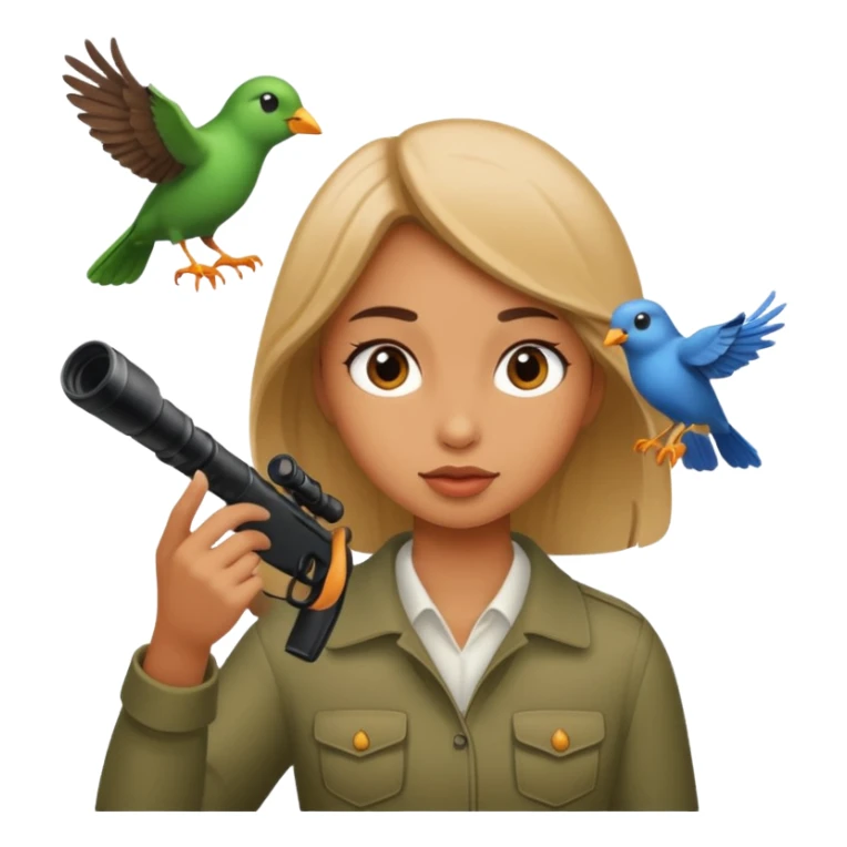 Girl shooting bird sticker