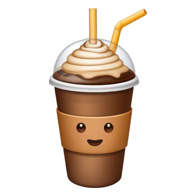 cup of coffee with a straw sticker