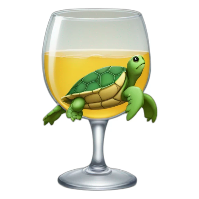 Tortue sur shoto qui boit un verre sticker