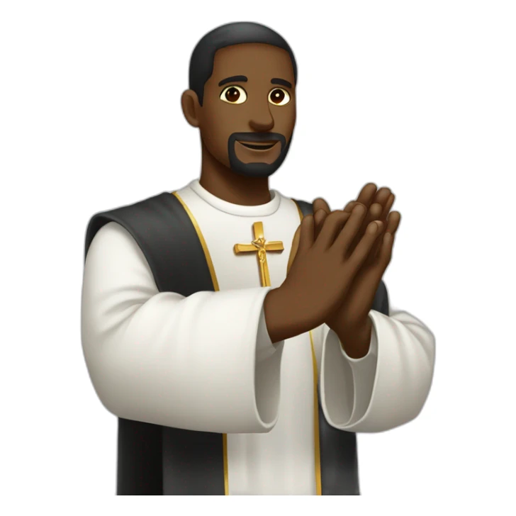 sacerdote traje negro crucifijo en la mano sticker