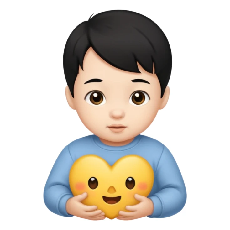 black hair infant 1year old sticker