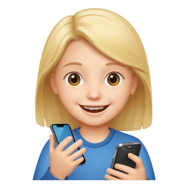 happy child with phone in hand sticker