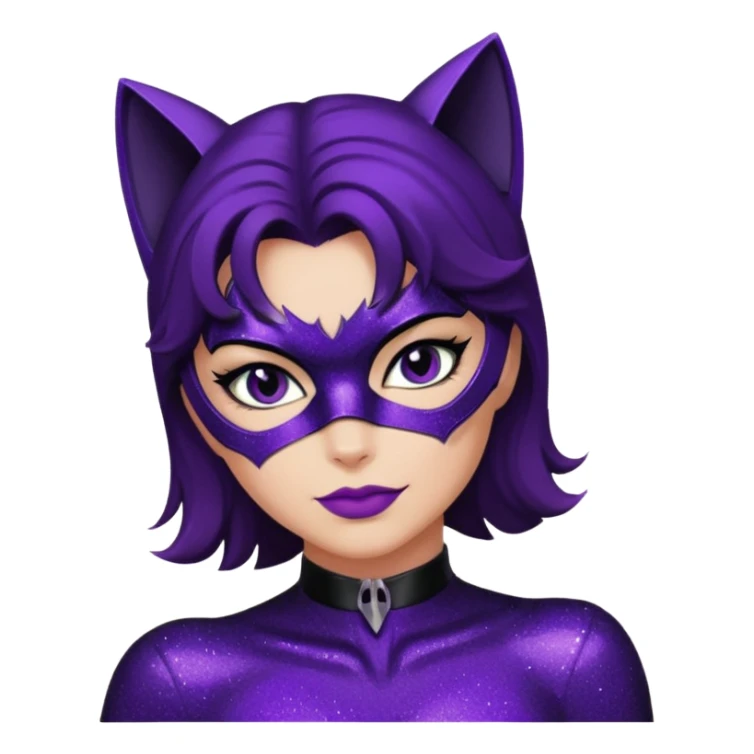 glitter purple Cat woman sexy sticker