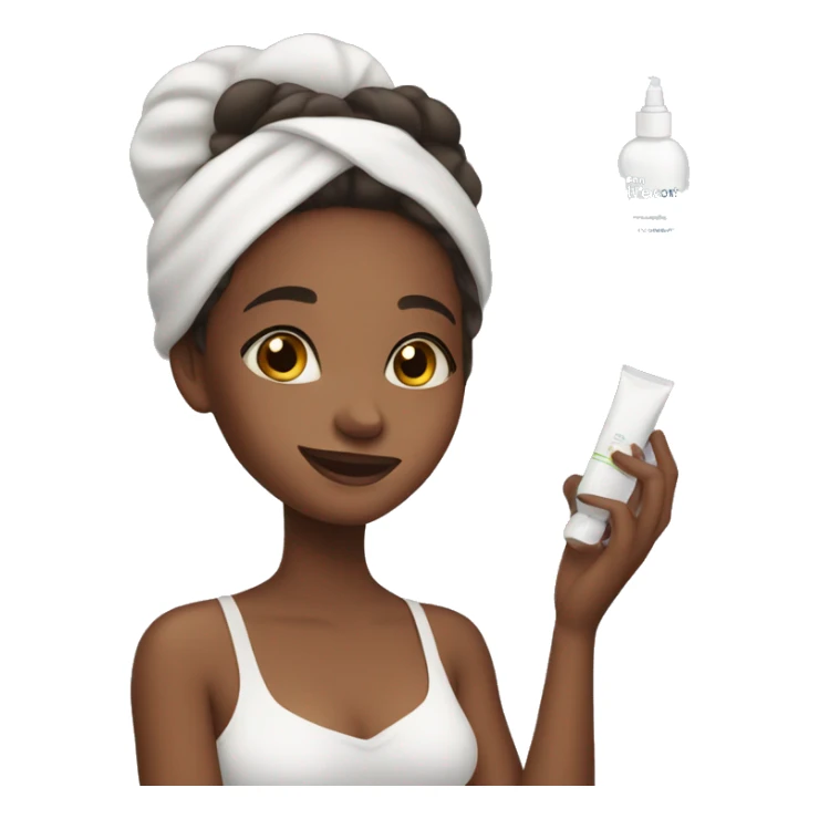 A girl doing her skin care sticker