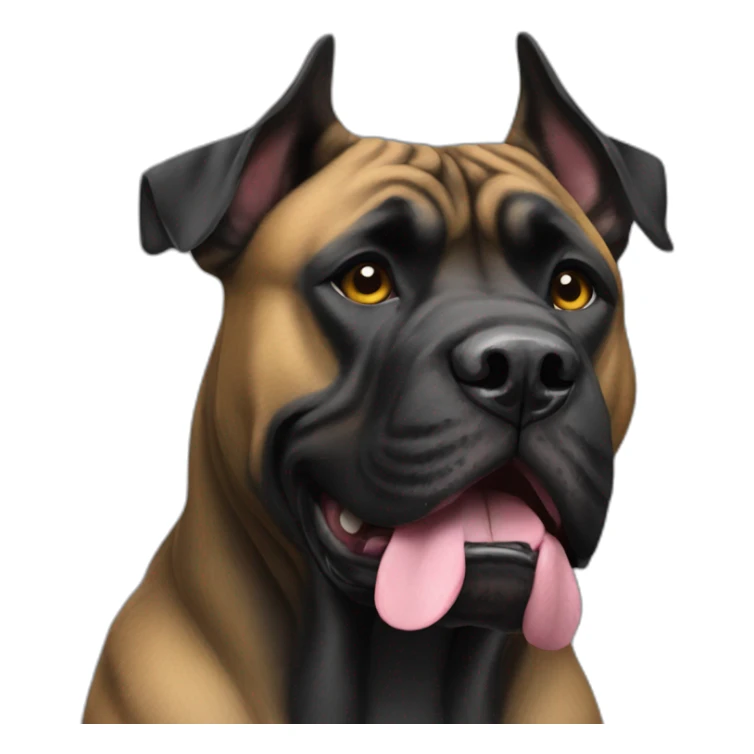 presa canario black dog with cropped ears sticker