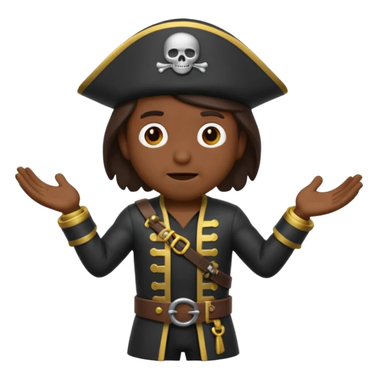 animated emoji for a player called prophet of doom I Dont Know shruging emote needs to be white male space pirate themed and dark sticker