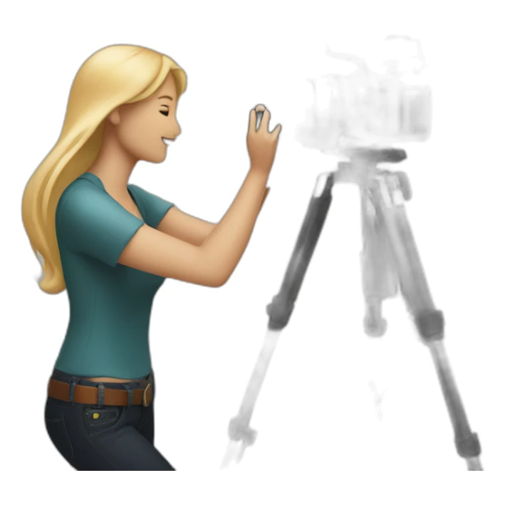 Male Photographer shooting female model sticker