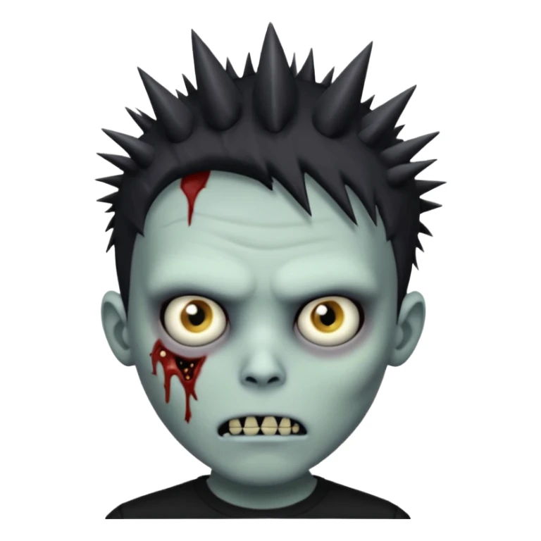 zombie boy with spiky emo hair and black shirt  sticker