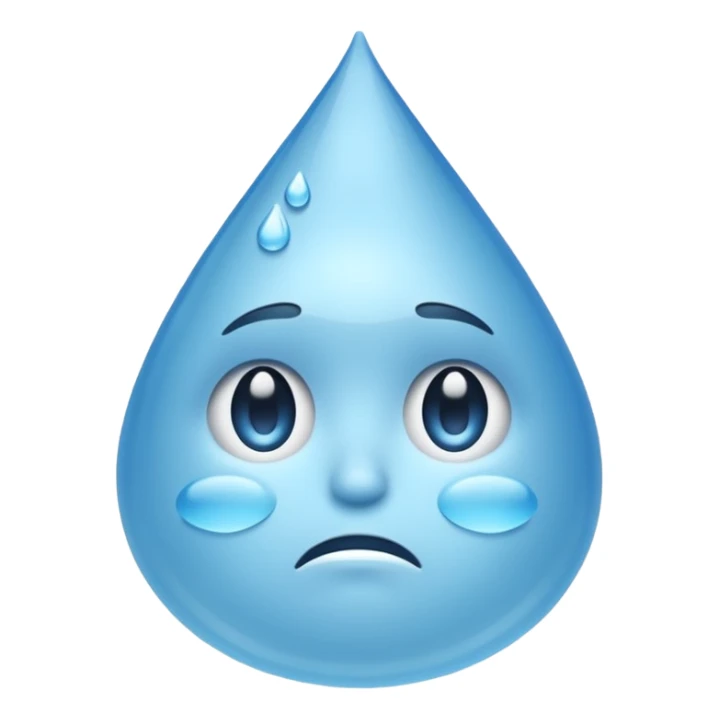 gota de agua con cara triste sticker