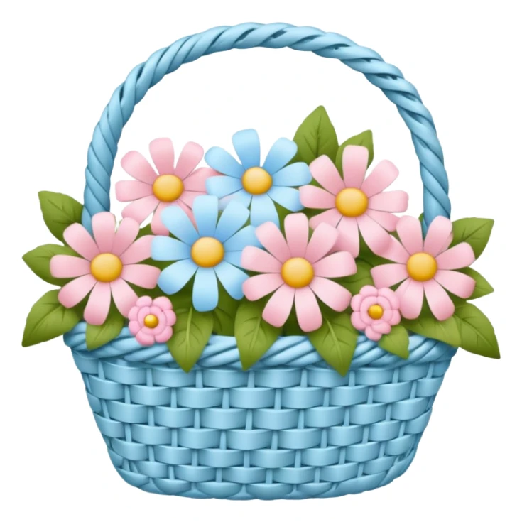 Romantic pastel pink and pastel blue basket  sticker