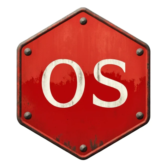 red, road sign, hexagonal, with the inscription SANCTIONS sticker