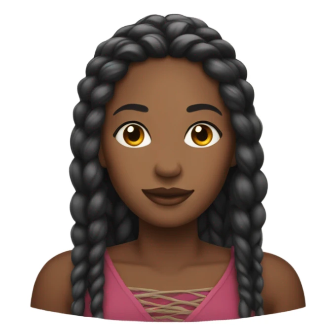 black woman with long braids and lashes sticker