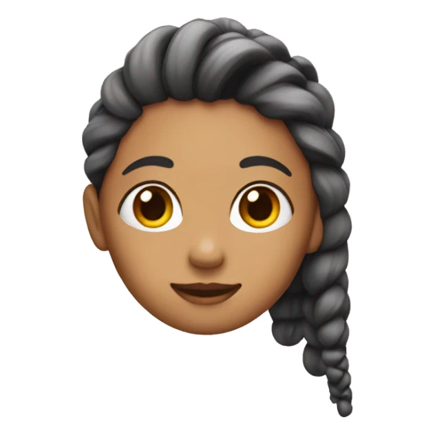 Girl emoji with a 🎀 as a small hair clip on front sticker