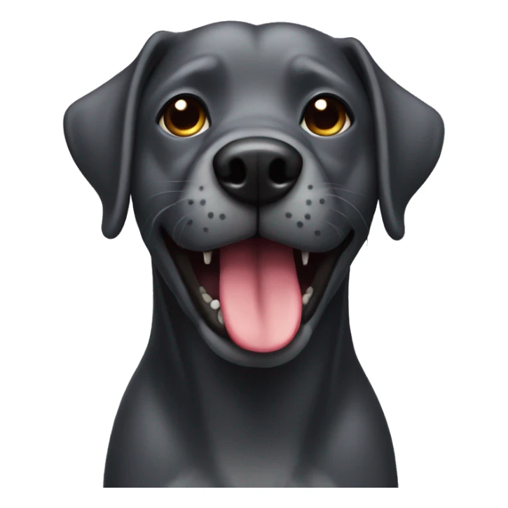 Dark Grey dog with tongue out sticker