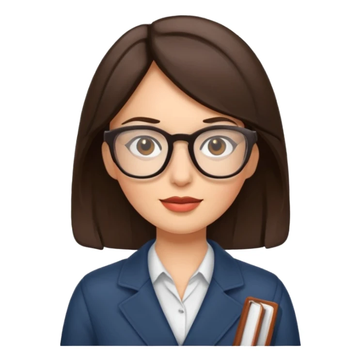 journalist brunette woman with glasses sticker