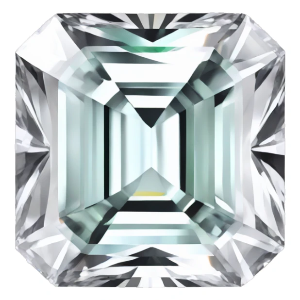 Emerald cut Diamond with a white band  sticker