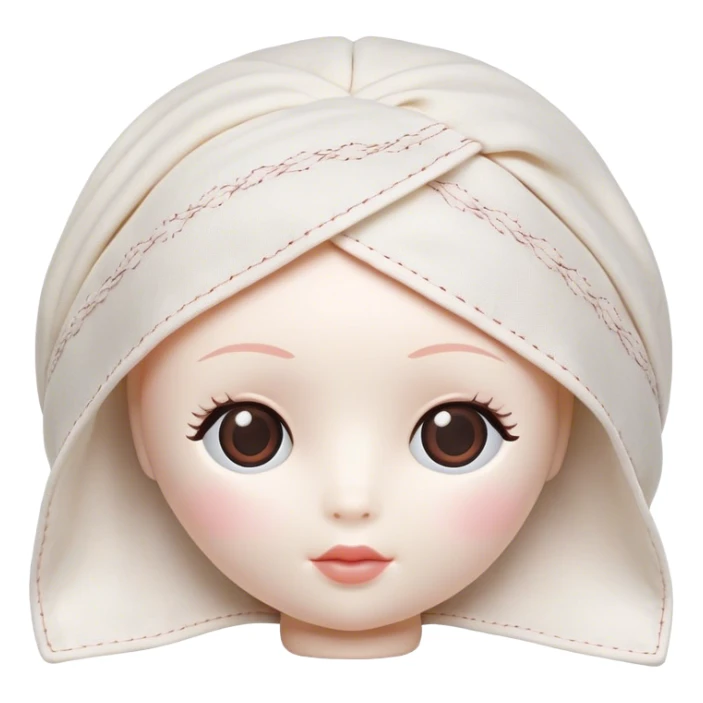 A small, soft cloth doll, with simple features and stitched details, representing a classic toy sticker