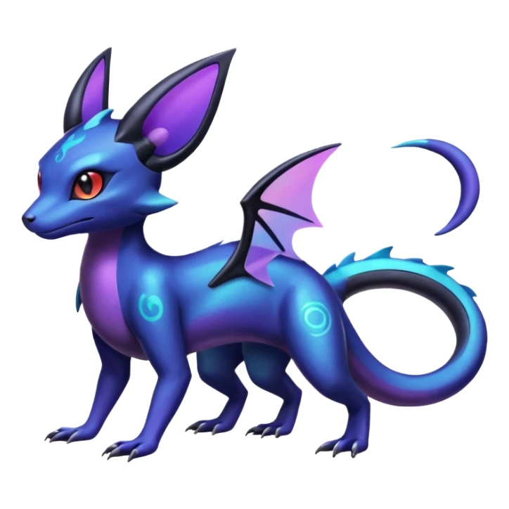 Shiny Salandit-Umbreon-Noivern-Noibat-Hybrid (Full body) sticker