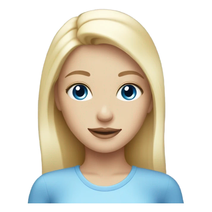 blonde girl with blue eyes doing skincare sticker
