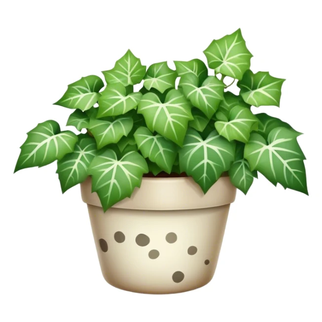 ivy plants with white spotted leaves in a pot sticker