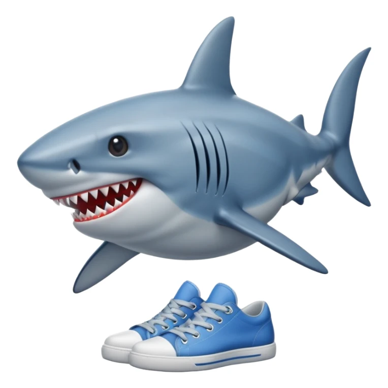 shark with 3 legs wearing blue shoes sticker
