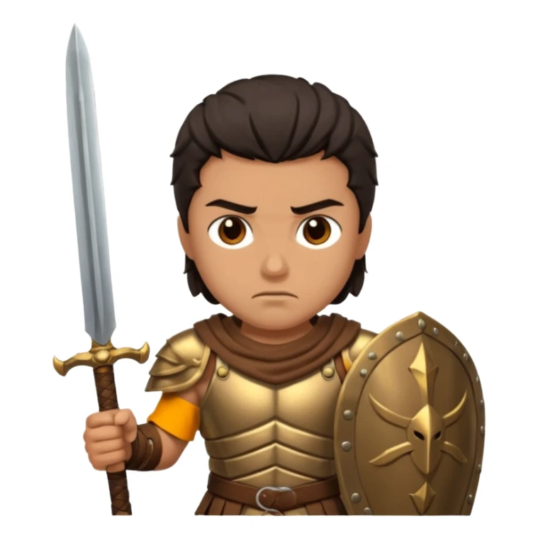 Gladiator with dark hair and dual swords sticker