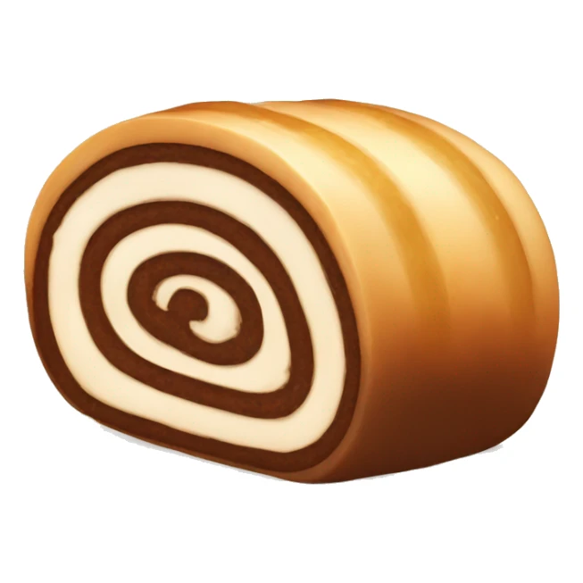 dessert long round roll with dark brown cream inside sticker