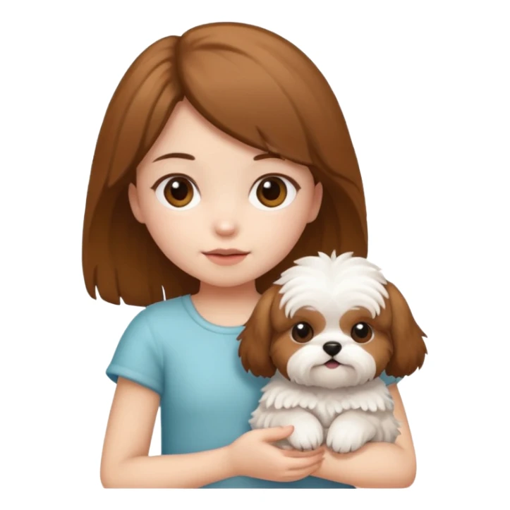 Girl holding shitzu sticker