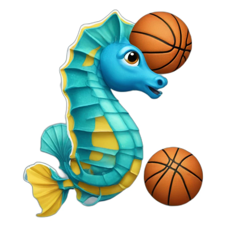 seahorse basketball sticker