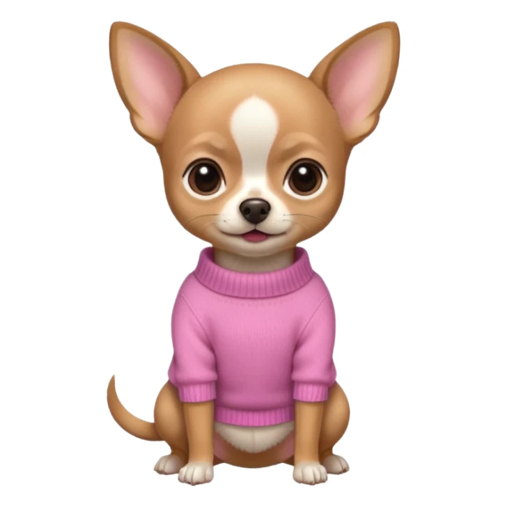 chihuahua with a pink sweater sticker