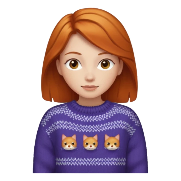 Knitted ginger hair woman sticker
