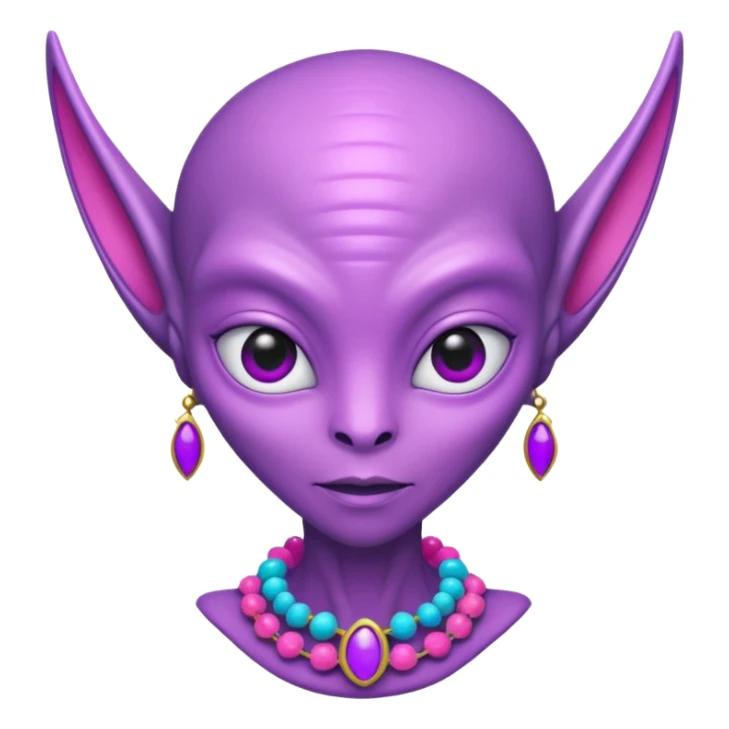 alien living in desert, pink/purple colorful, accessories, just face  sticker