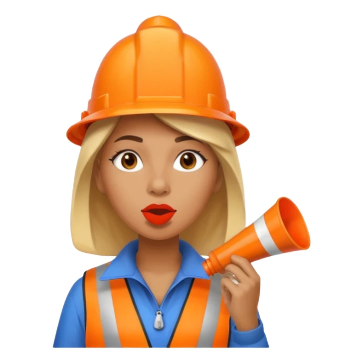 ağzında düdük kafasında huni olan kadın sticker