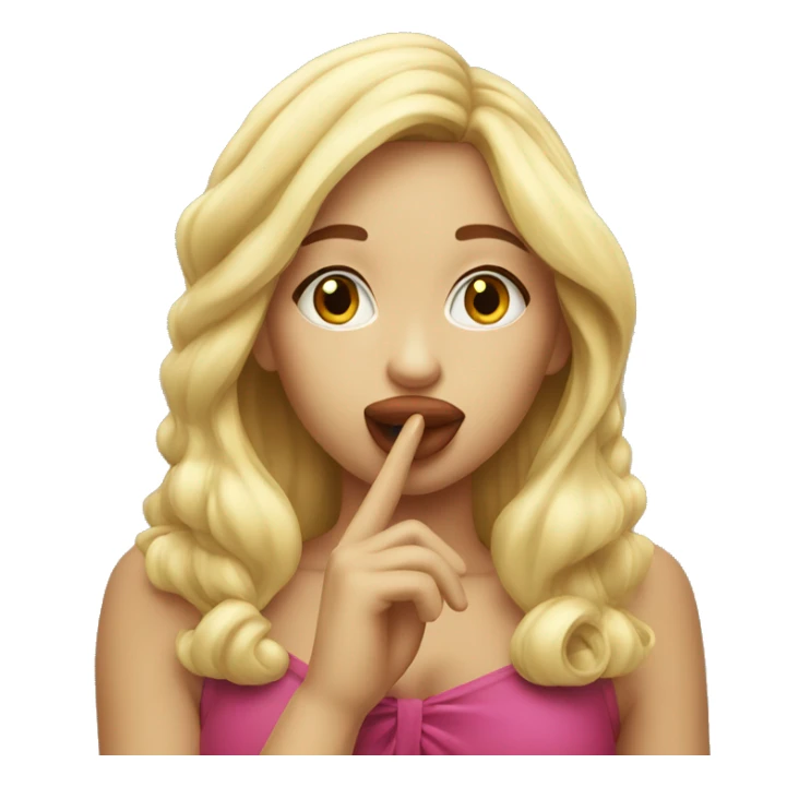 Blonde girl blowing kiss sticker