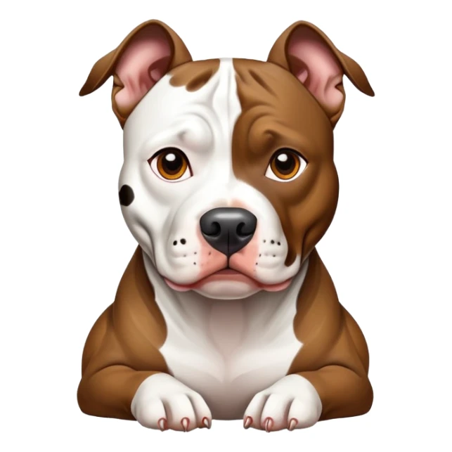 Brindle pit bull with spots of white on its face sticker