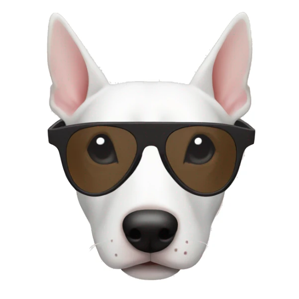English bullterrier dog white flat sunglasses sticker