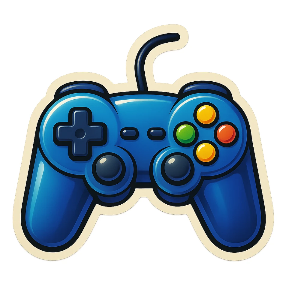 Blue gaming controller sticker