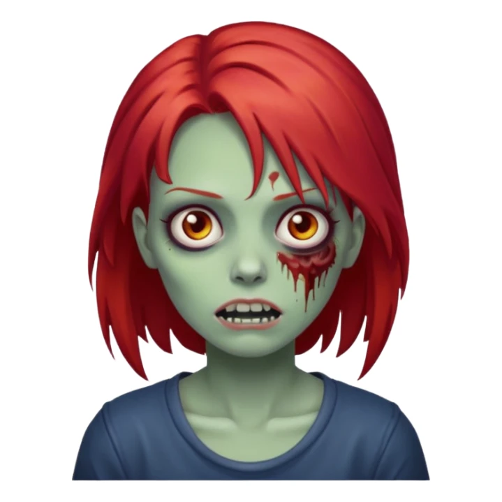 Zombie girl with red hair sticker