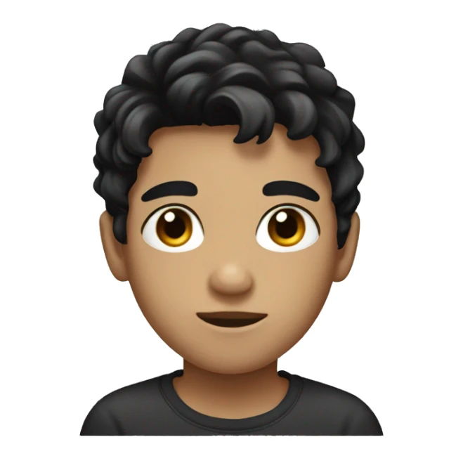 boy with black hair and black eyes sticker