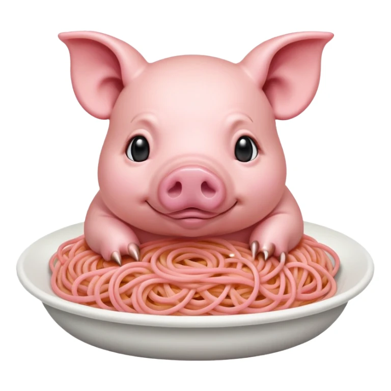   renaissance monalisa pig with pink spaghetti background  sticker
