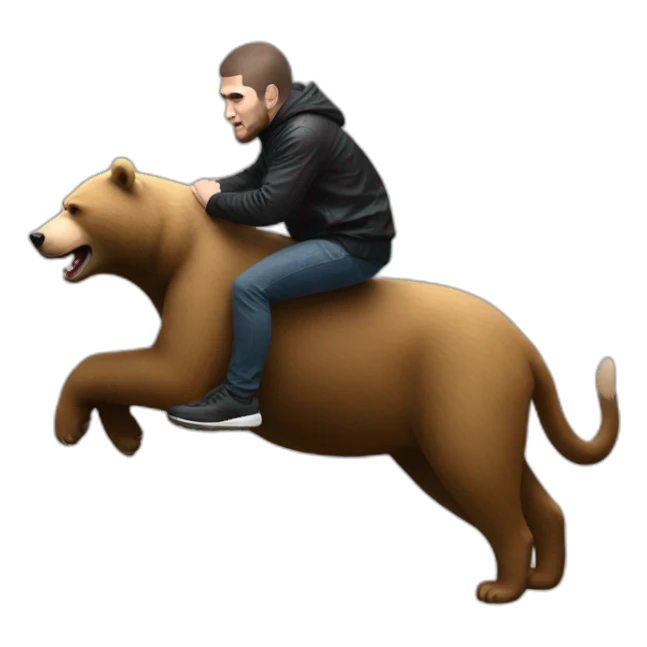 khabib nurmagomedov riding a bear sticker