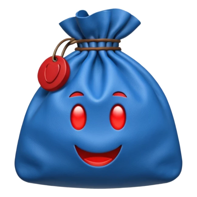 money bag blue (#00A3E0) and red (#F9423A) sticker