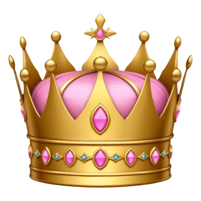 golden crown with pink detail, luxurious  sticker