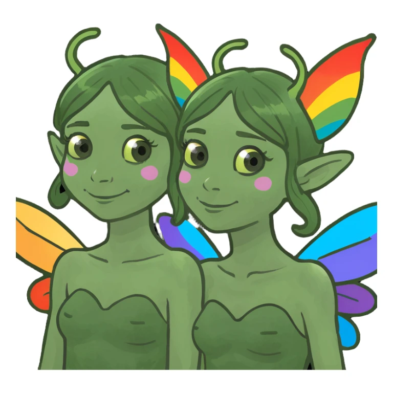 Two Fairy Sisters with Rainbow Wings sticker